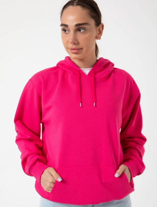 Fuchsia Pink %100 Cotton Hoodie