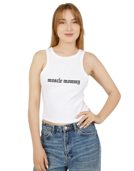 Muscle Mommy gothic tank top | Womens Racer Tank, Gym Mom Crop